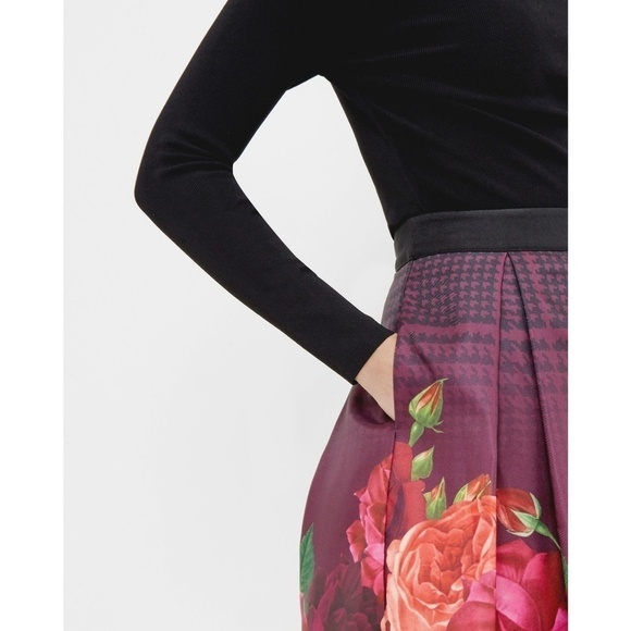 💕TED BAKER💕 Klira Juxtapose Rose Border Skirt TB0 US2 NWT - Picture 5 of 8